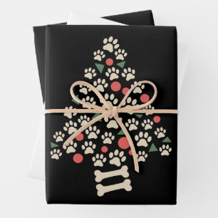Hoja De Papel De Regalo Regalo de Navidad para Amantes de Perros Pata de á