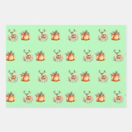 Hoja De Papel De Regalo Regalo De Navidad Y Venado