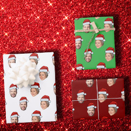 Hoja De Papel De Regalo Regalo de Navidades fotográficos Santa Hat Persona