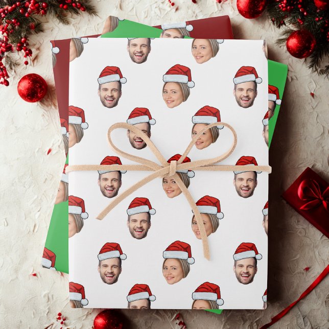Hoja De Papel De Regalo Regalo de Navidades fotográficos Santa Hat Persona (Subido por el creador)