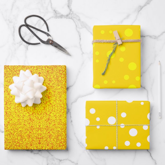 Hoja De Papel De Regalo Regalo de oro amarillo de Moda de lujo (Anverso)
