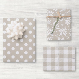 Hoja De Papel De Regalo Regalo de vacaciones beige de granja moderna