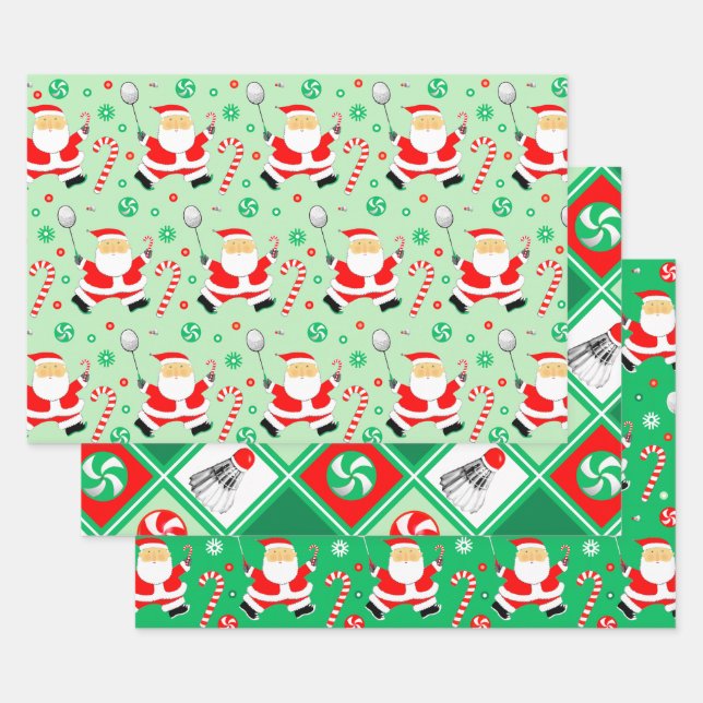 Hoja De Papel De Regalo Regalo de vacaciones de Badminton (Set)