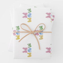 Hoja De Papel De Regalo Regalo del Día de la Madre con parches de Mamá