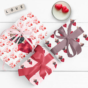 Hoja De Papel De Regalo Regalo del Día de San Valentín para Amante de Perr