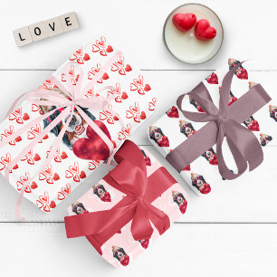 Hoja De Papel De Regalo Regalo Divertido de Corazones Rojos para Amante de