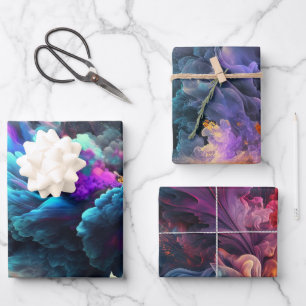 Hoja De Papel De Regalo Regalo elegante de arte de humo abstracto