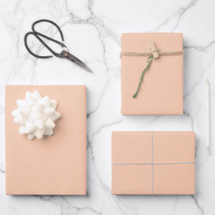 Hoja De Papel De Regalo Regalo elegante minimalista de color melocotón pas