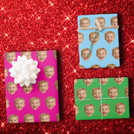 Hoja De Papel De Regalo Regalo facial personalizado, foto cara personaliza