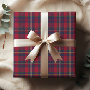 Hoja De Papel De Regalo Regalo moderno de Navidad a cuadros