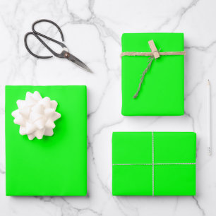 Hoja De Papel De Regalo Regalo sólido liso brillante pantalla verde neón m