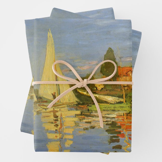 Hoja De Papel De Regalo Regatta en Argenteuil por Claude Monet (In situ)