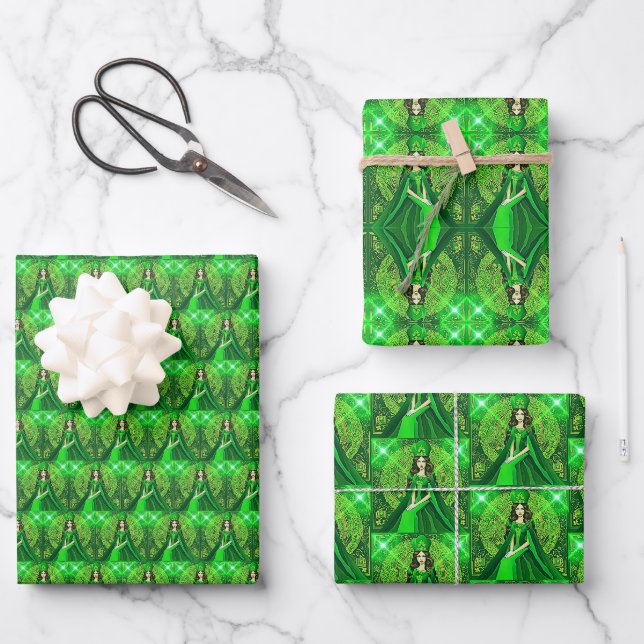 Hoja De Papel De Regalo Reina de St Paddy (Anverso)
