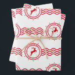 Hoja De Papel De Regalo Reindeer Postage Christmas<br><div class="desc">Reindeer Postage stamps.</div>