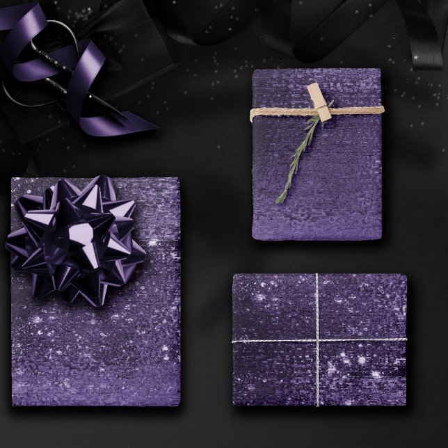 Hoja De Papel De Regalo Relieve metalizado Glitzy | Indigo Midnight Purple (Subido por el creador)
