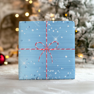 Hoja De Papel De Regalo Relieve metalizado Ombre Azul Bebé Luz Purpurinoso