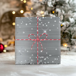 Hoja De Papel De Regalo Relieve metalizado Ombre Plateado Purpurinoso