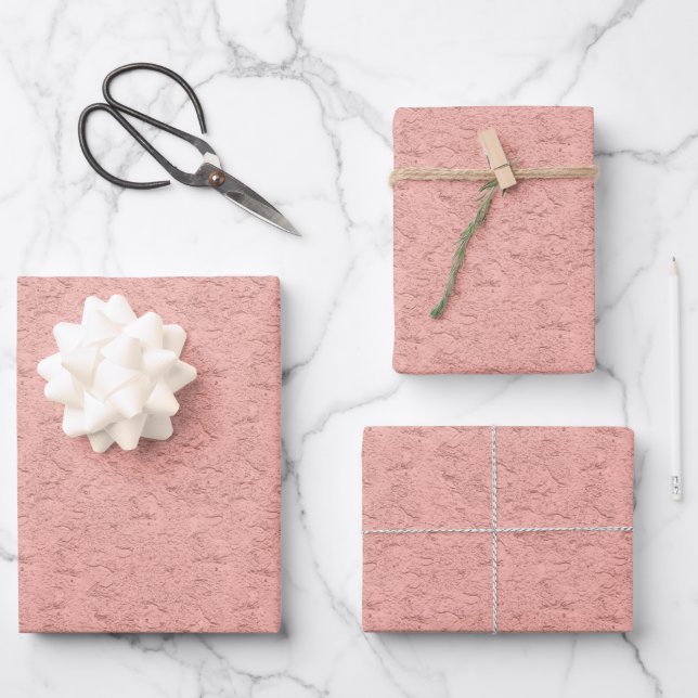 Hoja De Papel De Regalo Relieve metalizado Rosa Gold Faux (Anverso)