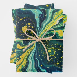Hoja De Papel De Regalo Remolinos Galácticos en Colores Vívidos 1