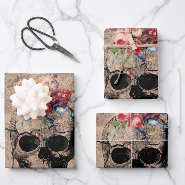 Hoja De Papel De Regalo Renacimiento - Cránulos que brotan de polvo (Anverso)
