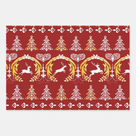 Hoja De Papel De Regalo Renos en Navidad