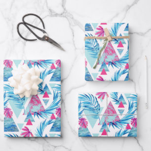Hoja De Papel De Regalo Resumen acuarela Patrón de hoja tropical