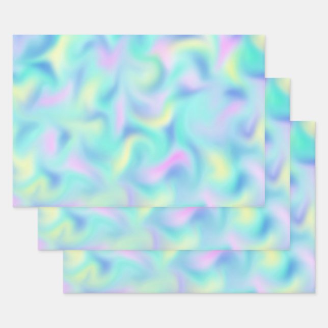 Hoja De Papel De Regalo Resumen Bonito Pastel Swirls (Set)