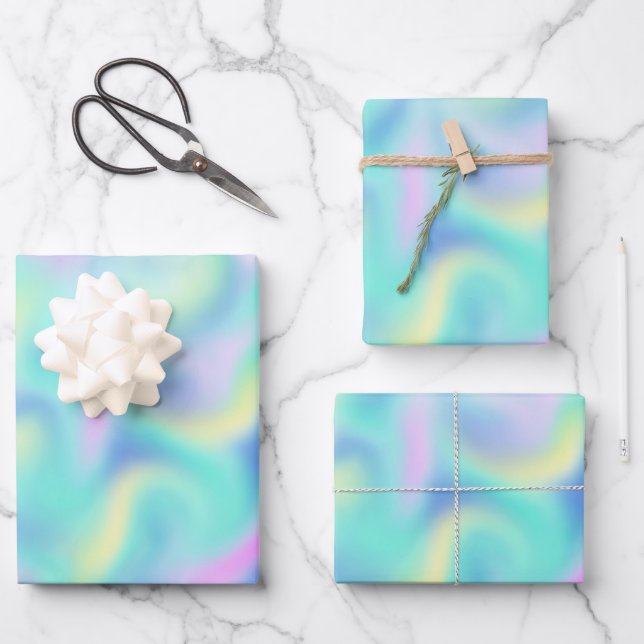 Hoja De Papel De Regalo Resumen Bonito Pastel Swirls (Anverso)
