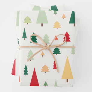 Hoja De Papel De Regalo Resumen de árboles de Navidad patrón escandinavo