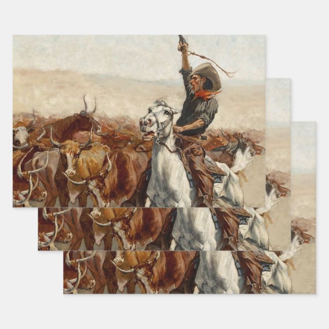 Hoja De Papel De Regalo Resumen de arte occidental de Frederic Remington (Set)