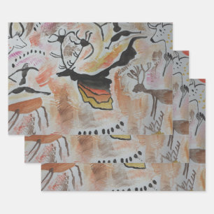 Hoja De Papel De Regalo Resumen de arte rupestre