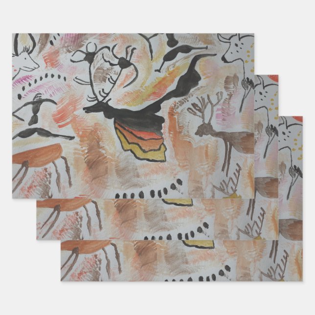 Hoja De Papel De Regalo Resumen de arte rupestre (Set)