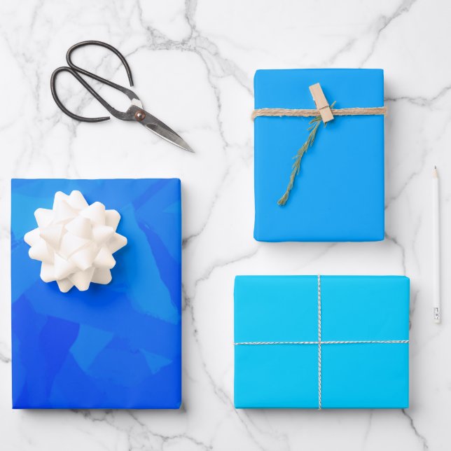 Hoja De Papel De Regalo Resumen de degradado azul (Anverso)