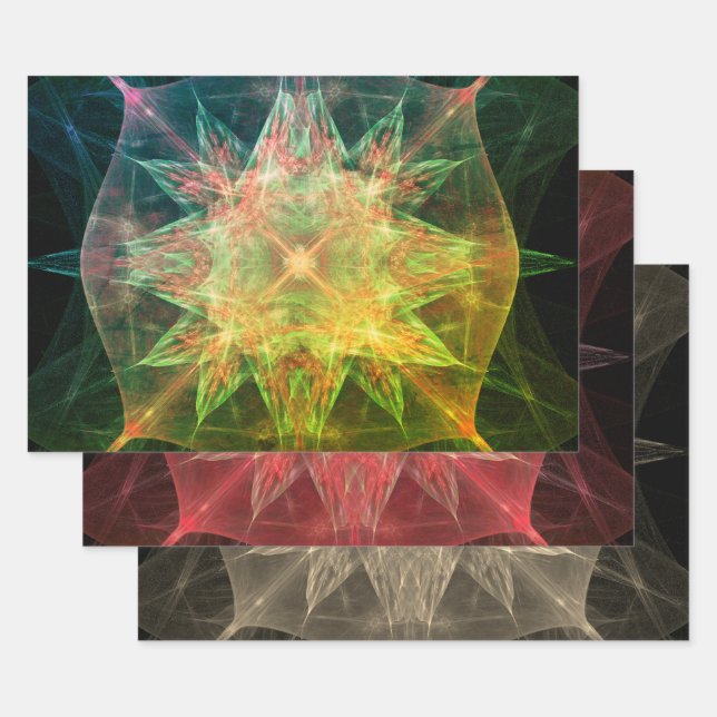 Hoja De Papel De Regalo Resumen de la descomposición geométrica colorida (Set)