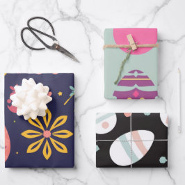 Hoja De Papel De Regalo Resumen de Neon Easter Egg