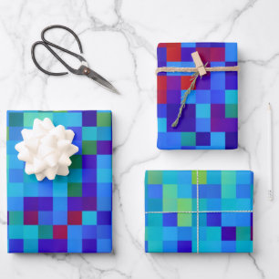 Hoja De Papel De Regalo Resumen de patrón de píxeles de 8 bits Guay Geeky