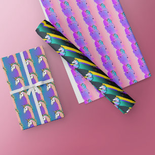 Hoja De Papel De Regalo Resumen de regalo de Unicornio - Arte unicornio ún