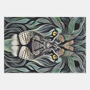 Hoja De Papel De Regalo Resumen de Shabby Chic King Lion