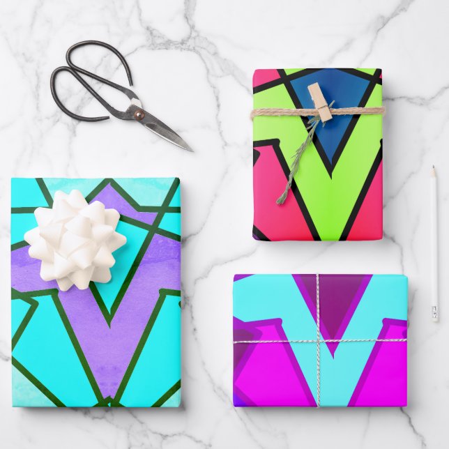 Hoja De Papel De Regalo Resumen de triángulo (Anverso)