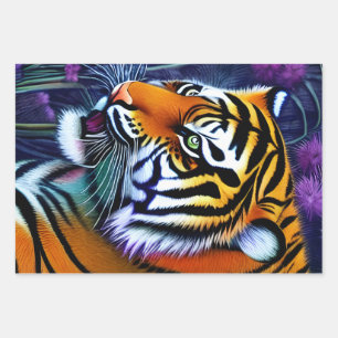Hoja De Papel De Regalo Resumen del tigre depredador majestuoso salvaje