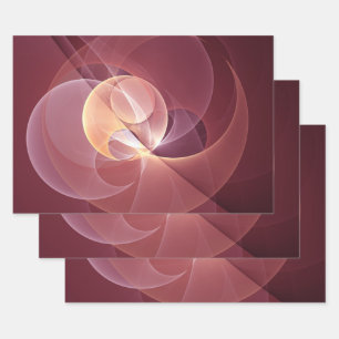 Hoja De Papel De Regalo Resumen Elegante Vino Moderno Arte Fractal Rojo