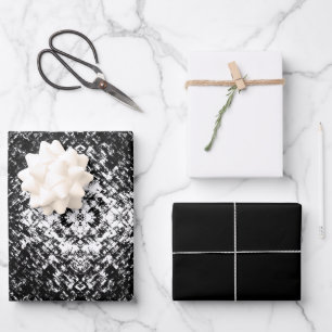 Hoja De Papel De Regalo Resumen Hipnótico Arte Moderno Blanco Y Negro