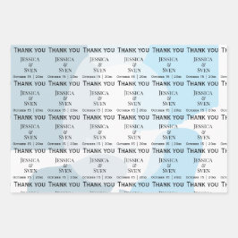 Hoja De Papel De Regalo Resumen moderno Boda artístico Minimalista azul