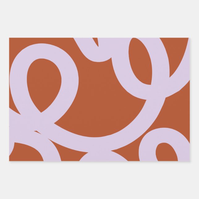 Hoja De Papel De Regalo Resumen Moderno De Mediados Del Siglo, Líneas Marr (Anverso)