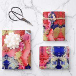 Hoja De Papel De Regalo Resumen Red Gold Purple