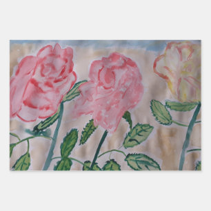 Hoja De Papel De Regalo Resumen Rosas de verano