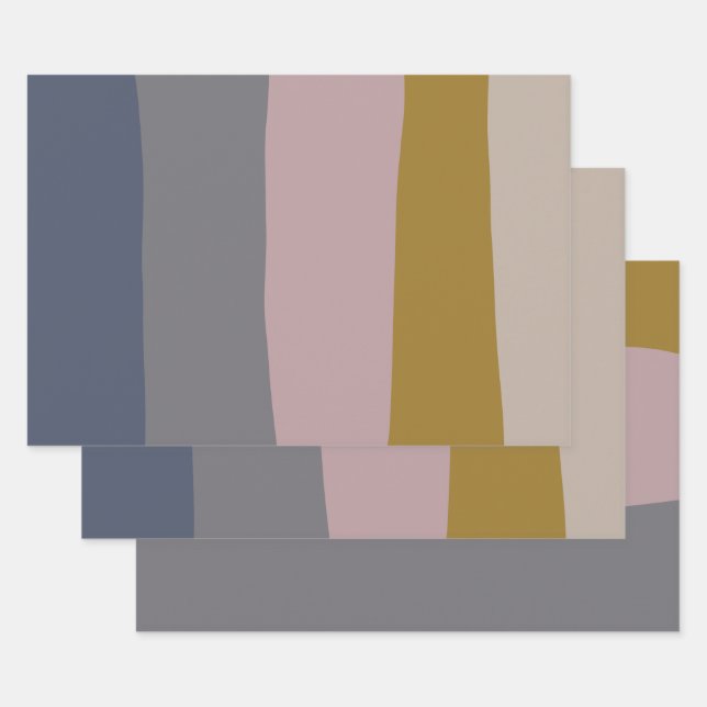 Hoja De Papel De Regalo Resumen Tiras de tierra Tiras estéticas suaves mod (Set)