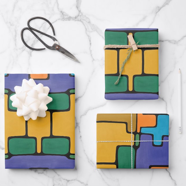 Hoja De Papel De Regalo Resumen vibrante (Anverso)