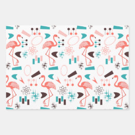 Hoja De Papel De Regalo Retro Atómico