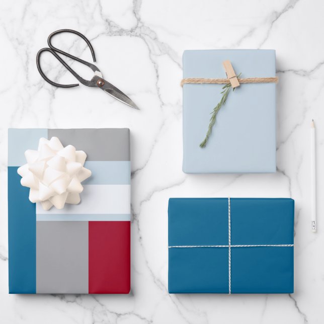 Hoja De Papel De Regalo Retro Block Design 4 (Anverso)